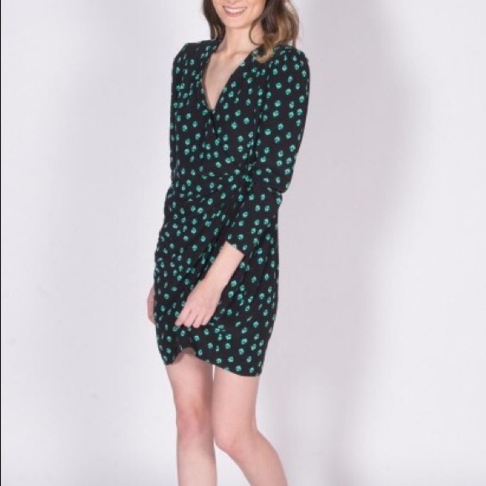 Maje Women's Green Renimi Floral Print Dress b3b